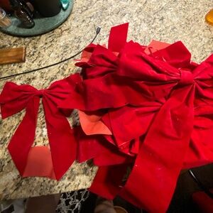 13 Red Ribbon Bow Tie Home Decor Ornaments for Christmas Tree